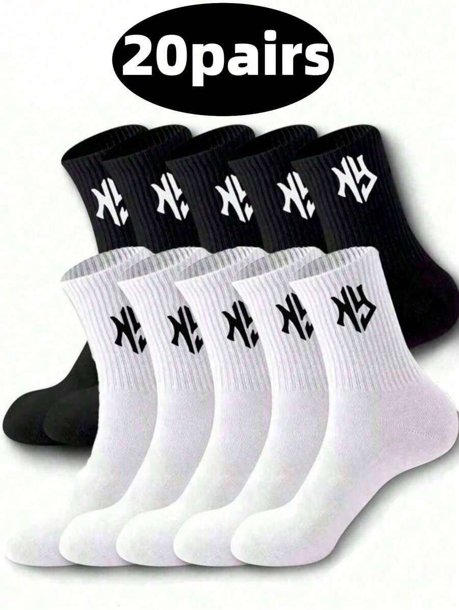 20/15/10/5/4/3/2/1 双装男士运动袜，时尚户外跑步袜，舒适日常穿着