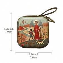 Portable Virgin Mary Prayer Rosary Storage Bag Zippered 7x7cm Religious Articles Elegant Cartoon Christian Jewelry Box Devotees - Multicolor - View 11