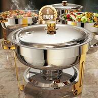 5L Capacity Stainless Steel Buffet Chafing Dish, Full Set Heating Plates, Premium Buffet Warmer, Suitable For Party, Wedding, Catering Events, Graduation