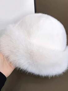 1 件女士冬季毛茸茸帽子，欧式和韩式保暖头饰，纯色可爱百搭，加厚设计