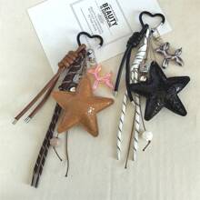 1 pezzo Portachiavi ciondolo decorativo in pelle PU a forma di piccolo orsetto multicolore, accessorio carino per telefono, anti-smarrimento, fai da te, per portafoglio, auto, accessori per donna, portachiavi per borsa