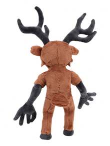 38厘米/14.96英寸 森林里的99个夜晚鹿毛绒玩具站立黑舌头突变鹿填充动物毛绒玩具装饰创意礼物儿童生日派对家居女孩房间装饰游戏收藏家