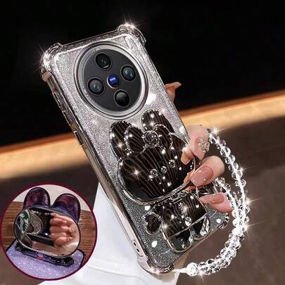 4-Corner Glitter Phone Case With Rotating Stand, Crystal Wrist Strap & Gradient Glitter Insert Card Compatible With IPhone 6/7/8/X/XS/XR/11/12/13/14/15/16/16e, Galaxy S22/23/24/25/S24 FE/S25 EDGE, A04/05/06/A07/A14/A15/A16/A17/A24/A25/A34, Compatible With Note 9/10/11/12/13, Compatible With 9/10/12/13C 14C, Compatible With , MOTO, Honor X, HW, Compatible With C53 C55 C61 C63 C75. Detachable 2-In-1 Case, Waterproof, Shockproof, Drop-Proof, Scratch-Resistant.