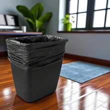 Plastic Trash Can For Outdoor And Indoor Use - Black - View 2