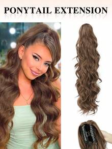 nimoki Estensioni per coda di cavallo, Coda di cavallo lunga e ondulata da 30 pollici con fermaglio, Estensioni per capelli sintetici ricci e voluminosi per l'uso quotidiano delle donne, con aspetto naturale