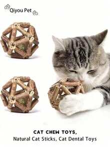 3pcs Cat Toy - Silvervine & Cat Ball, Interactive Chew Toy For Kitten Playing & Teething - View 1