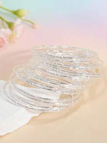 20 قطعة أساور خرز لامعة مزينة بعقدة خشبية للأطفال من سن 3 إلى 14 سنة