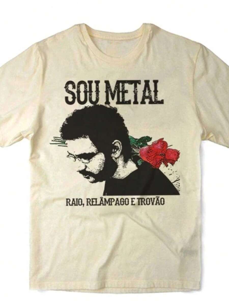 Shirt Plus Size Stylish T-Shirt Musical Band Legiao Urbana Metal - Immediate Shipping - 米色 - 查看 1