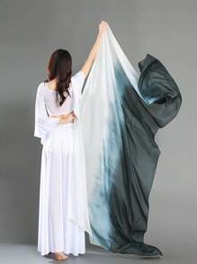 涤纶肚皮舞面纱 - 飘逸渐变色手帕，适合表演和练习