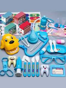 Conjunto de brinquedos de médico infantil, caixa de ferramentas médicas, conjunto de estetoscópio de enfermeira para meninos e meninas