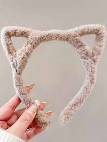 1/4pcs Back To School Soft Plush Kitty Ear Headband For Girls, 4 Colors Available, Cute Cat Ear Headband, Beauty, Home, Hair Accessories - Multicolor - View 16