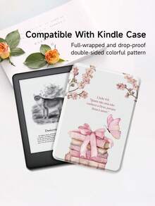 Ayotu 1pc Customized Name Text Design Protective Case, Compatible With Kindle Paperwhite 6 2024 (7 Inch) / Kindle 11th Gen (2024) 6 Inch, Kindle 10th Gen (2019), Clara Bw, Vintage Bookshelf Design E-Reader Protective Case, Kindle Accessories, Kindle Protective Case, Auto Sleep/Wake, Comfortable Material, Magnetic Design, Anti-Drop, Suitable As Birthday/Holiday Gift. - Multicolor - View 3