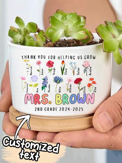 Personalisierter Blumentopf Geschenk zum Lehrertag mit Dankeschön, individualisierter Blumentopf mit Namen von Lehrer und Schüler, Dankeschön Geschenk für Lehrer, Jahresendgeschenk, Mini-Blumentopf, Dankeschön Geschenk, individualisierter Sukkulenten-Blumentopf, Lehrer Geschenk, Lehrer Blumentopf, individualisierter Blumentopf, Geschenk zum Schulanfang, Dankeschön an Lehrer, Lehrer Blumentopf, Lehrer Blumentopf, Dankeschön an Lehrer, Blumentopf, Geschenk für Pflanzenliebhaber