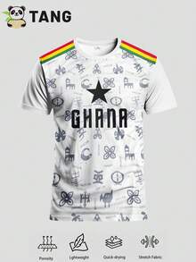 Customized Ghana Style Men's Football Jersey, Personalized With Name & Number, Comfortable Round Neck Sports Shirt, Suitable For Football Training, Casual Wear, And Gift - White - View 9
