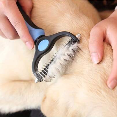 Pet Fur Cutter, Dog Grooming Shedding Tool, Double-Sided Pet Brush, Pet Supplies