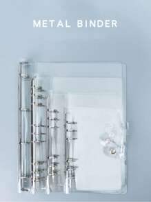 CENS Carpeta de anillas transparente A4/B5/A5/A6/A7 con botón de clip de PVC, colaboración de marca, fabricante original para almacenamiento y organización en oficina, hogar y escuela, organizador de presupuesto y dinero, portada de carpeta resistente para uso intensivo en negocios/oficina y escuela/estudiantes