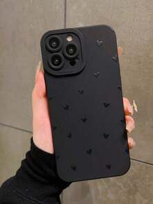 Polka Dot Phone Case Maryam Alam Artist Dark Black Phone Case With Heart Pattern, Holiday, Love Valentine'S Day,Polka Dot Phone Case - 款式1(1件) - 查看 3