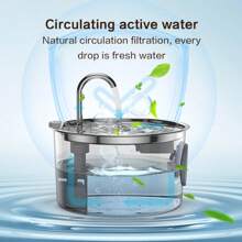 2,2L/74oz, 3,2L/108oz Fonte de Água para Gatos, Fonte de Água Automática de Aço Inoxidável para Animais de Estimação, Adequada para Gatos e Cães, Fonte de Água de Metal para Gatos e Cães, com Janela de Nível de Água, Bomba Ultra-Silenciosa, Fonte de Água para Animais de Estimação, Dispensador de Água Silencioso, Fonte de Água para Gatos, Fácil de Limpar e Instalar, Design de Torneira Bonito, Excelente Sistema de Filtração