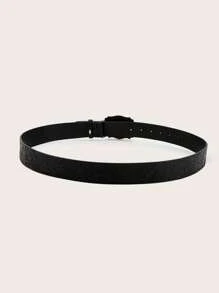 1pc Unisex Retro Western Cowboy Animal Buckle Embossed PU Leather Belt, Fashion Versatile For Various Jeans, Dresses, All Seasons