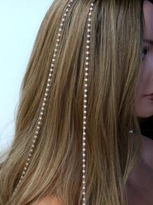 1pc Ladies' Luxurious Bridal Head Chain, Fashionable Bohemian Hair Jewelry For Wedding Tiaras Gold Head Piece Head Pieces Jewelry, School Stuff, Jewellery For Women