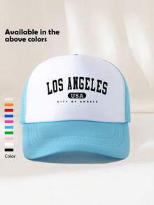 1 件男士洛杉矶字母印花户外休闲时尚可调节防晒棒球帽，适合日常佩戴