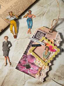 have a good day 25pcs/Pack Vintage Girl Stickers, Creative Aesthetic Stickers, DIY Decorative Collage Craft Materials, Holiday Gifts, Personalized Scrapbooking School Supplies