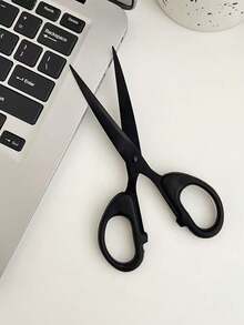 1 Set Of 16cm Black Rust-Resistant Blades Household Scissors, 18cm Non-Stick Scissors, Office Scissors, Easy To Clean - Multicolor - View 2