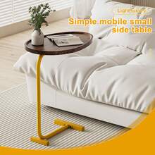 Small Coffee Table, Small Side End Table, Oval Desktop Tea Table, C-Shaped End Table, Bed Sofa Couch Coffee Dinner Table For Snack Drink TV Tray - Style a - View 2