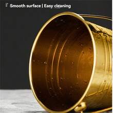 1pc Thickened Stainless Steel Hand-Held Ice Bucket Beer Bucket Bar KTV Ice Particle Bucket Red Wine Bucket Party Champagne Bucket Small Water Bucket, Kitchen Storage And Storage