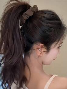 topshiny 1 件优雅简约褶皱香蕉发夹，垂直扭发夹，用于固定马尾辫并增强发量，爪夹，发夹，发夹，发夹，发夹 - 彩色 - 查看 3