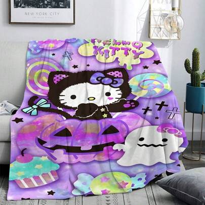 Sanrio قطعة واحدة بطانية مطبوعة رقميًا بنمط شخصية كرتونية هابي! هالوين كيتي. البطانية ليست دافئة فحسب، بل يمكن أيضًا مطابقتها مع أساليب المنزل المختلفة. سواء على الأريكة في غرفة المعيشة أو على السرير في غرفة النوم، فهي أفضل خيار لك.