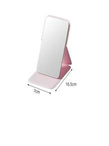 1pc Portable Makeup Mirror, Solid Color, Pu Leather, Simple, Portable, Foldable, Cute Pocket Mirror Best Gifts Birthday Graduation ,Pu Leather Small Mirror, Travel Mirror, Suitable For Gifts, Travel Essentials, Makeup Essentials, Easy To Store Christmas, Suitable For Holiday Gifts