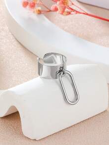 1pc Simple & Fashionable Oval Ring With Open Ends - Yellow Gold - View 8