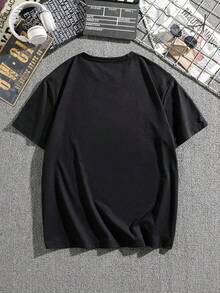 Camisetas Gráficas Divertidas de Perro Pequeño en Tallas Grandes para Hombre, Camisetas Casuales de Gran Tamaño para Ropa Deportiva de Verano, Ropa Masculina - Negro - Ver 3