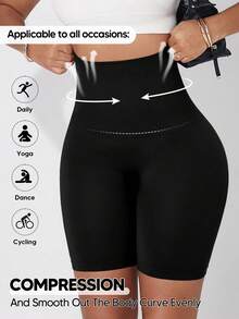 1Pc Women's High-Waist Tummy Control Shorts Mid-Thigh Butt Lift Shapewear For Base Layering
