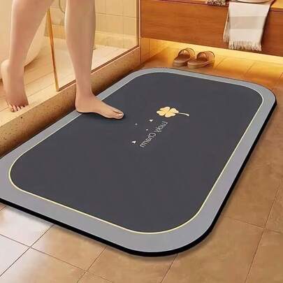 1pc Ultra-Absorbent Non-Slip Bathroom Floor Mat, Quick Drying Floor Mat, Diatom Mud Floor Rug For Shower, Tub, Toilet & Entryway, Resistant To Dirt And Easy To Clean