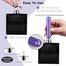 Botella atomizadora de perfume recargable en miniatura, botellas separables portátiles, cajas y dispensadores de spray para viajes y salidas de 5ml/0.2oz (Morado), 10955642