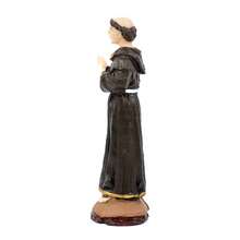 Escultura Frei Galvão 8 cm em Resina - Marrom - Visão 3