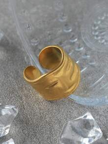 1pc Gold Vintage Style Versatile Elegant Chic Exaggerated Fashion Unique Delicate Design Decorative Fencing Crown Ring, Suitable For Female, Graduation Gift, Thanksgiving, Party, Daily Wear, Vacation - Yellow Gold - View 9