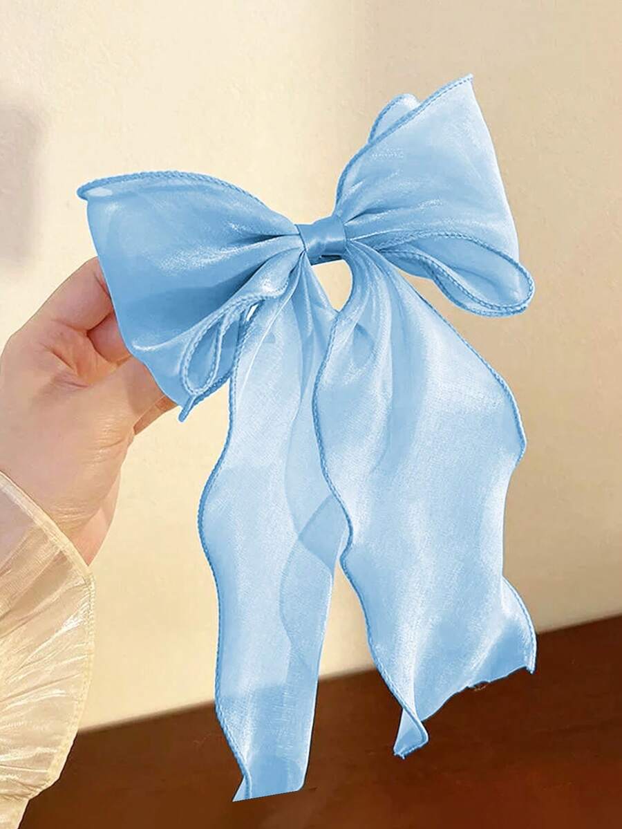 1/2/3pcs Mesh Bowknot Ribbon Hair Clip For Daily, Large Hairpin For Hair Styling Accessories,Suitable For Daily Wear,Photography
