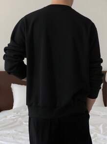 1pc Teen Boys Minimalist Retro Outdoor Pullover Sweater, Knit, Autumn/Winter