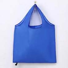 A Reusable Solid-Color Shopping Bag, Large-Capacity Foldable Shopping Bag, Convenient Hand-Carry Waterproof Storage Bag, Perfect For Supermarket Groceries, Shopping, And Travel (Bag Opening Varies Randomly)