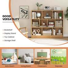 Lifezeal 10-Cube Bookcase For Kids 41"Wooden Toy Storage Organizer For Kid's Room - Natural - View 9