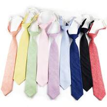 1 pieza Corbata clásica de lino de 6 cm de unicolor para hombre, color macaron