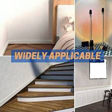 1 Roll 9.8cm X 2m Self-Adhesive Baseboard, Removable And Reusable Flexible Baseboard Trim, Suitable For Bedroom, Living Room, Dining Room, Wall Decor, Home Decoration