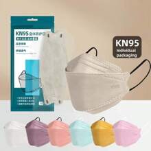50pcs Disposable KN95 Face Mask, 3D Flattering Design Fits Multiple Face Shapes, 4-Layer Breathable & Protection Against PM2.5 And Respiratory Hazards, Suitable For Men And Women, Black And White
