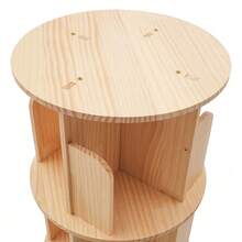 YUNRUX Book Organizer Bookcase Bookcase Standing Shelf Mini Wooden Side Table Rotatable 4 Compartments - Ginger - View 7