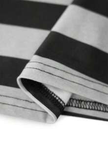 Women Y2k Fairy Grunge Striped Shirt Top Vintage Shorts Sleeve V Neck Goth Loose Fit T-Shirts Emo Gothic E-Girl Oversized Tees Tops Aesthetic Clothes Streetwear - 灰色 - 查看 9