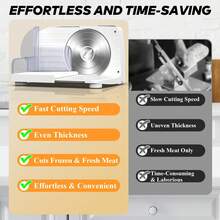 PANCERKA Electric Meat Slicer, Food Slicer Machine, Adjustable Thickness & Automatic Precision, Stainless Steel Removable Blade, Cutting For Vegetables, Meat, Deli Food, Cheese, Suitable For Home And Commercial Use