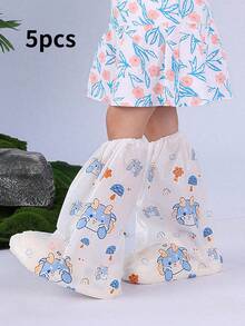 5pcs Disposable Rain Shoe Covers, Waterproof, Anti-Slip, Thick & Durable, Suitable For Children Rain Boots, Student Outdoor High-, First Day Of School - Multicolor - View 8
